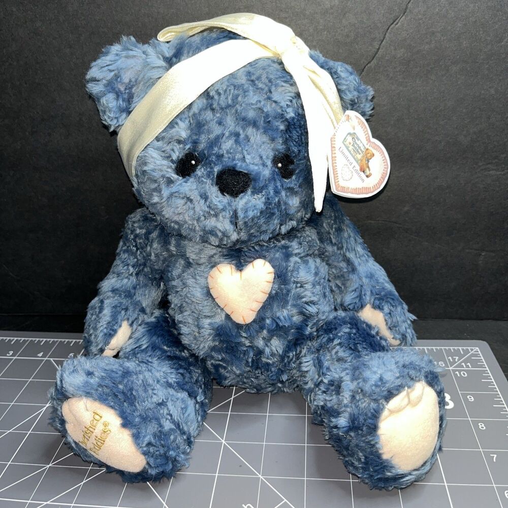 Cherished Teddies Limited Edition Blue Enesco Weighted Stuffed Plush Toy VTG